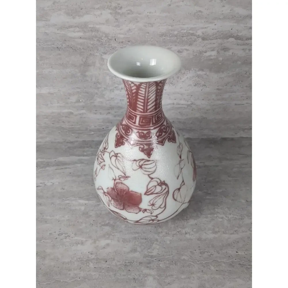 Chinese Antique Underglaze‎ Red Porcelain Vase, Cherry Blossom
